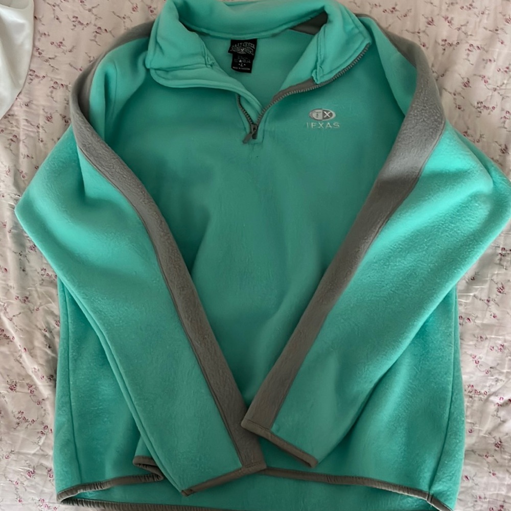 Teal Texas quarter zip